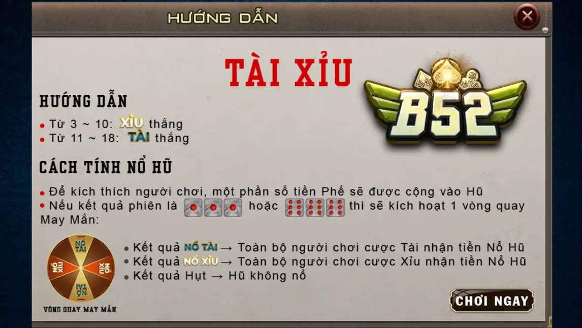 Luật chơi tài xỉu B52 Club Luật chơi tài xỉu B52 Club